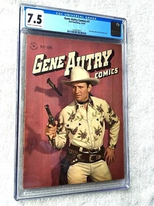 Gene Autry Comics #7 Mai/Juni 1947 Dell CGC 7,5 cremefarbene/cremefarbene Seiten Goldenes Zeitalter - Bild 1 von 8