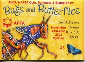 2003 Bugs and Butterflies - Stamp booklet Barcode 206284 APTA Sydney Overprint - Picture 1 of 3