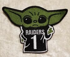Las Vegas Raiders 4" Baby Yoda #1 Iron/Sew On Embroidered Patch ~ FREE Ship!