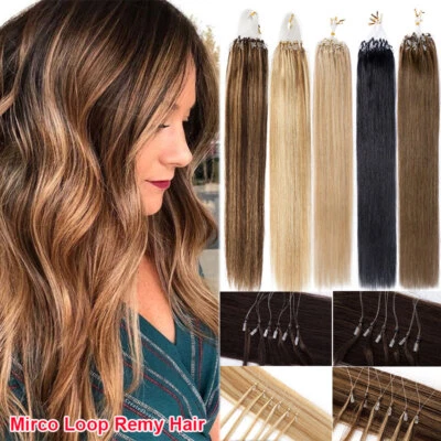 100% Remy Echthaar Extensions Microring Beads Tip Micro Loop Rings 200 Strähnen - Bild 1 von 4