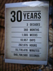1 X POSTER MOVIE LAMINATED 52 X 30 CM 30 YEARS CALENDAR 30 YEARS - Picture 1 of 3