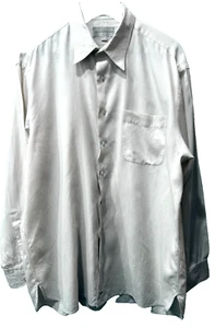 Vtg John W. Nordstrom Ivory Striped Pique Cotton Long Sleeve Shirt Mens 16.5-35 - Picture 1 of 14