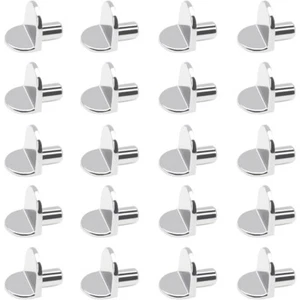 20pcs 5mm Metal Shelf Pins L-shape Cabinet Pins for Shelving Furniture Silver - Picture 1 of 13