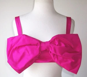 DOLCE & GABBANA Hot Pink Silk Taffeta Big Bow Crop Bra Top 40 4 - Picture 1 of 3