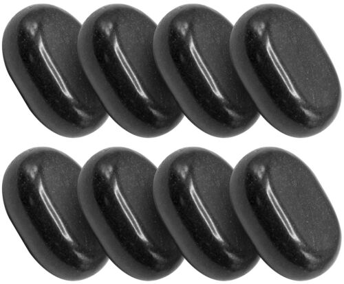 8-Piece Massage Stones - Black Basalt Hot Stone Spa Set- Body Stress Pain Relief