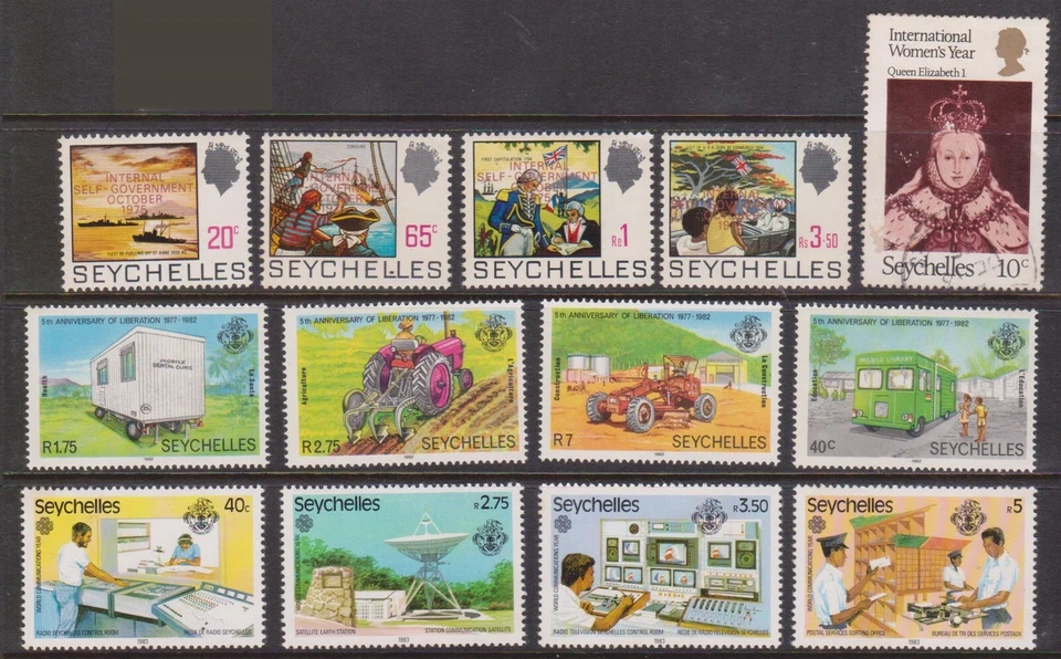 (F276-66) 1969-80s Seychelles mix of 13stamps 10c to R5 (BP)  — 第 1/1 张图片