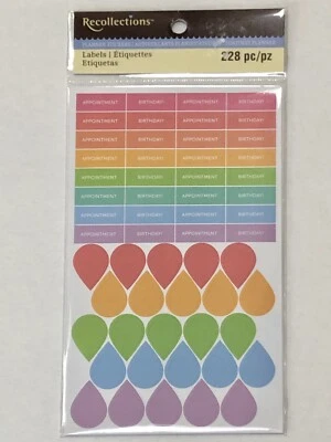 RECOLLECTIONS Scrapbook/Planner Accessories LABEL STICKERS 228 Pieces NEW - Image 1 of 3