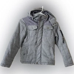 Gray Kids Jacket with Hood Size 8 boys warm coat. Removable hood - Picture 1 of 6