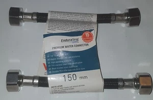 EnduraSeal 150mm Black Flexible PEX Premium Water Connector x 2 - Black - Picture 1 of 6