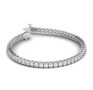 Diamond Tennis Bracelet AGI Certified F VS2 Round 4 Ct labcreated 14K White Gold - Picture 1 of 3