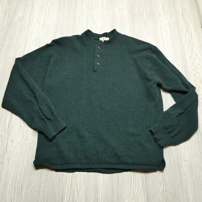 ВИНТАЖНЫЙ J Crew ягненка шерсти Henley свитер для взрослых XLT зеленый длинным рукавом мужской - Изображение 1 из 4