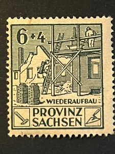 Estampilla de Alemania zona soviética 6 peniques 1946 6+4 estampilla postal vintage - Imagen 1 de 6