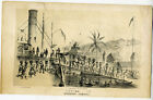 1850S Print Of Natives Loading Coal Onto A Us Ship At Kingston Jamaica