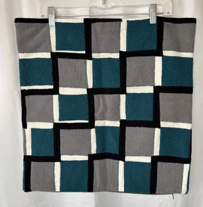 CRATE and BARREL SUKICHEEMA Green Teal Gray Felt Modern REYNA pillow cover 20" - Picture 1 of 6