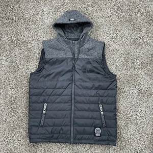 Ecko Unltd Men's Black Sleeveless Hoodie Puffer Vest Full Zip Jacket Size XL - Picture 1 of 17
