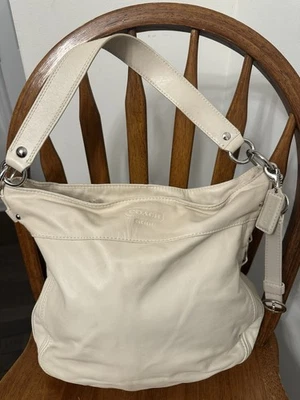 VTG COACH Y2K Coach Zoe White Ivory Leather Hobo Shoulder Bag With Pink Inside- - Image 1 of 4