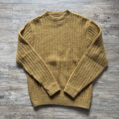 Suéter de punto acanalado vintage de lana mohair mezcla de poliéster para mujer amarillo medio Foto 1 de 4