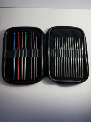 JUEGO DE 20 GANCHOS DE GANCHILLO DE ALUMINIO MULTICOLOR AGUJAS DE TEJER  Foto 1 de 4