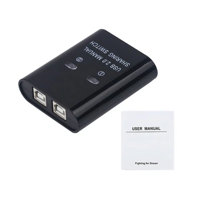 2 in 1 out USB 2.0 Switcher Sharing Hub Manual Key Switch For Computer Printer - Image 1 of 4