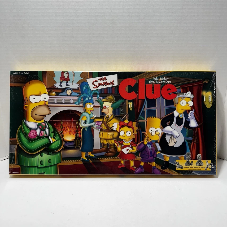 Parker Brothers The Simpsons Clue Board Game 2000 1st Edition 100 Complete