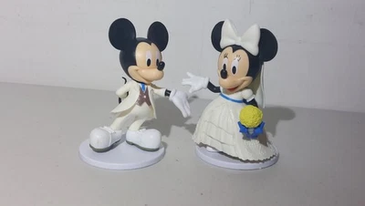 Disney Mickey & Minnie Wedding Cake Topper Figure Set Decoration  - Image 1 of 3