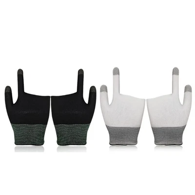 Two-finger Gaming Finger Sleeves Silver Fiber Anti-sweat Breathable Finger Case - Image 1 of 4