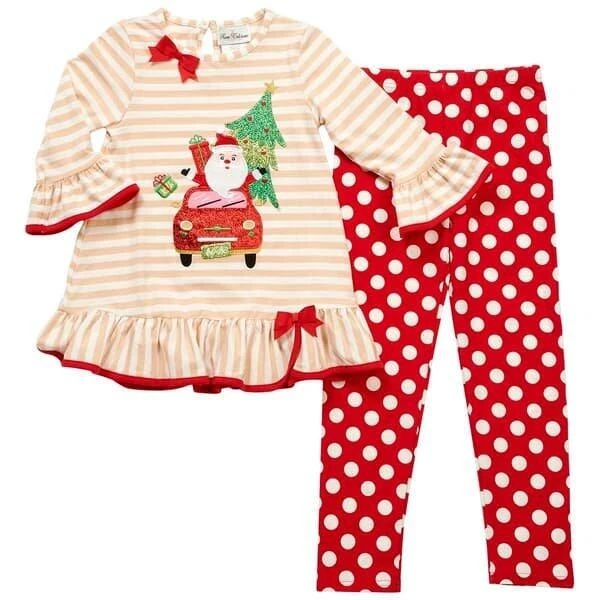 EDICIONES RARAS Conjunto de túnica y pantalón con apliques de Santa Car para niñas grandes nuevo con etiquetas $56 Foto 1 de 1