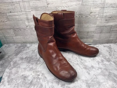 Botas de Montar Frye Mujer 9.5B Paige Zapatos Cortos Cuero Marrón Ecuestre Pull On Foto 1 de 4