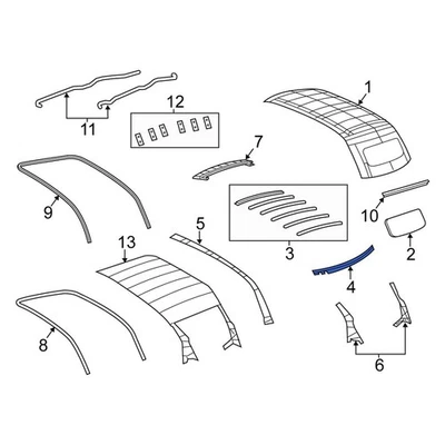 For Fiat 500 2012-2019 Fiat 68140784AA Rear Roof Header Panel Foto 1 de 4
