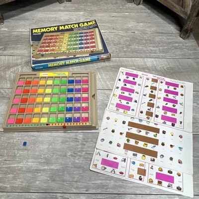 Vintage 1972 Sears Memory Match Game Complete w/ 6 Slide in Games Original Box - Image 1 of 4