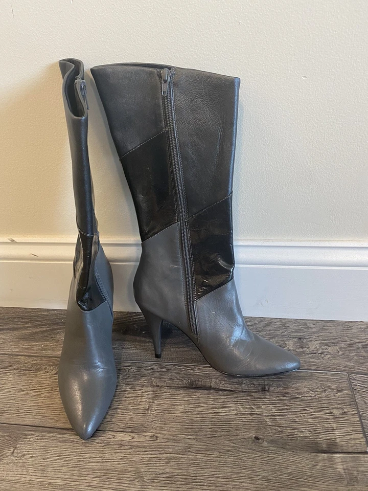 Botas elegantes de couro RSVP novas em folha tamanho 5 Cinderela de Boston - Imagem 1 de 1