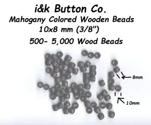 500 a 1000 cuentas de barril de madera 10x8 mm tono caoba 10.000 disponibles. Agujero grande 4,6 - Imagen 1 de 1