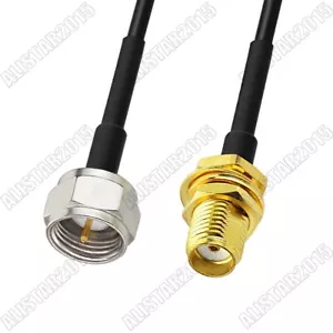 SMA Female Jack to F Male Plug Connector RF Pigtail RG174 Coax Cable for Wifi - Picture 1 of 3