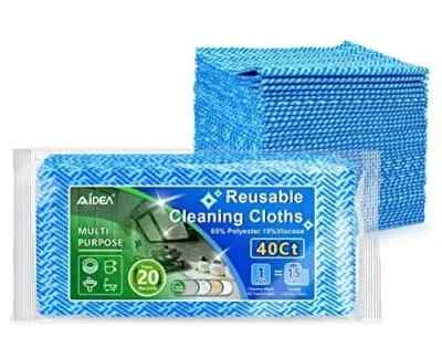 BRANDED Handy Wipe-40ct Reusable Cleaning Cloth Cleaning Towels Dish Cloths(12X24)