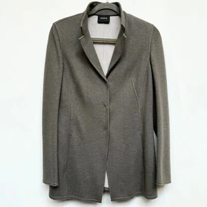 Giacca Blazer AKRIS Comoda Casual Grigia Maglia Cashmere taglia 8 M - Foto 1 di 7