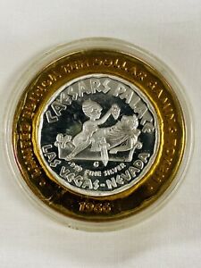 Vintage Caesars Palace 1966 Silver $10 Casino Token- Winged Victory