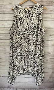 Lane Bryant Lined Dress Animal Print Sleeveless Sz 26/28 Asymmetrical Button Up - Picture 1 of 8