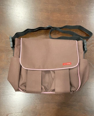 Skip Hop Formal Brown Pink Travel Medium Backpack Diaper Bag w/ Changing Pad - Image 1 of 4