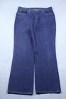 NY&Co Jeans Damskie 16 Niebieskie High Rise Flare Dark Wash Bawełna Western Denim 36x31