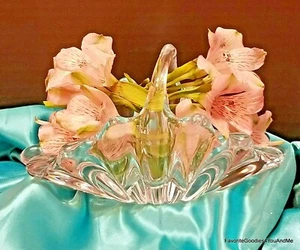 Piccolo vaso cesto cristallo piombo delicato - Foto 1 di 7