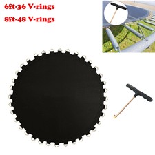 6ft/8ft Trampoline Mat Round Trampolines Jumping Pad Spring Puller Pull T-hook