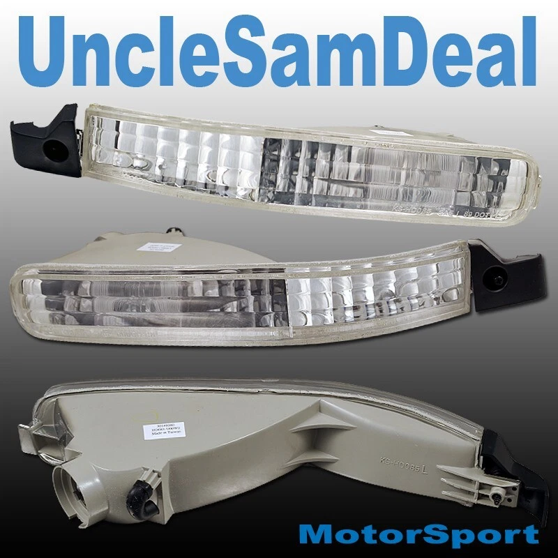 FOR 92-93 HONDA ACCORD FRONT BUMPER CLEAR CORNER SIGNAL LIGHTS CHROME PAIR - Image 1 of 1