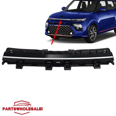 Front Bumper Garnish Upper Grille Grill Black For 2020-22 Kia Soul 86370K0000 - Image 1 of 4