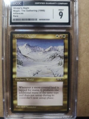 MTG Alliances RARE Winter's Night CGC 9 Mint Magic The Gathering 1996 - Image 1 of 2