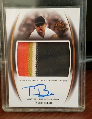 2014 Leaf Trinity Tyler Beede 4 Color Jumbo Patch Auto RC Giants  - Image 1 of 2