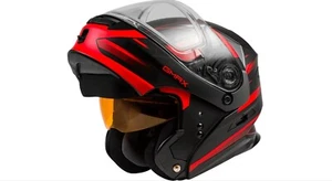 Gmax MD-01S Modular Snowmobile Helmet Matte Red  M  XL 2X 3X 72-6294 CLEARANCE - Picture 1 of 7