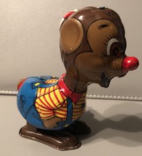 Marx Japan Tin Toy Wind Up Hopping Chipmunk Near Mint Works Great