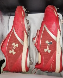 Botines de béisbol bajos para hombre Under Armour 1097002-601 YYII-S1 rojos y blancos - Imagen 1 de 6