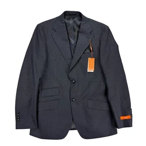 Tallia Mens Slim Fit Stretch Solid Suit Jacket Navy Blue Brown 40R - Picture 1 of 5