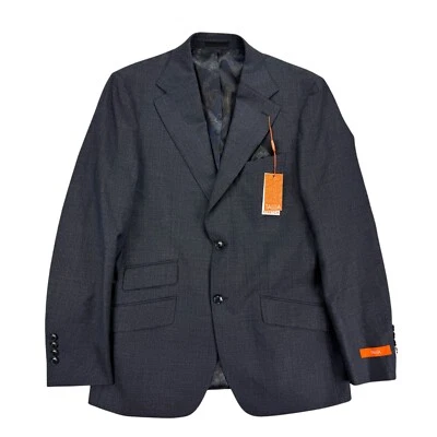 Tallia Mens Slim Fit Stretch Solid Suit Jacket Navy Blue Brown 40R - Image 1 of 4